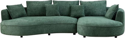 124.8'' Curved Sofa Couch with Chaise Lounge - Image 8