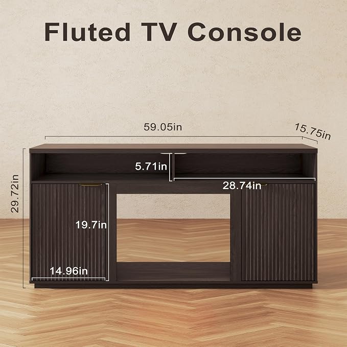 4-Piece Fluted Living Room Set Includes 31.5" Fluted Lift Top Coffee Table - Image 2