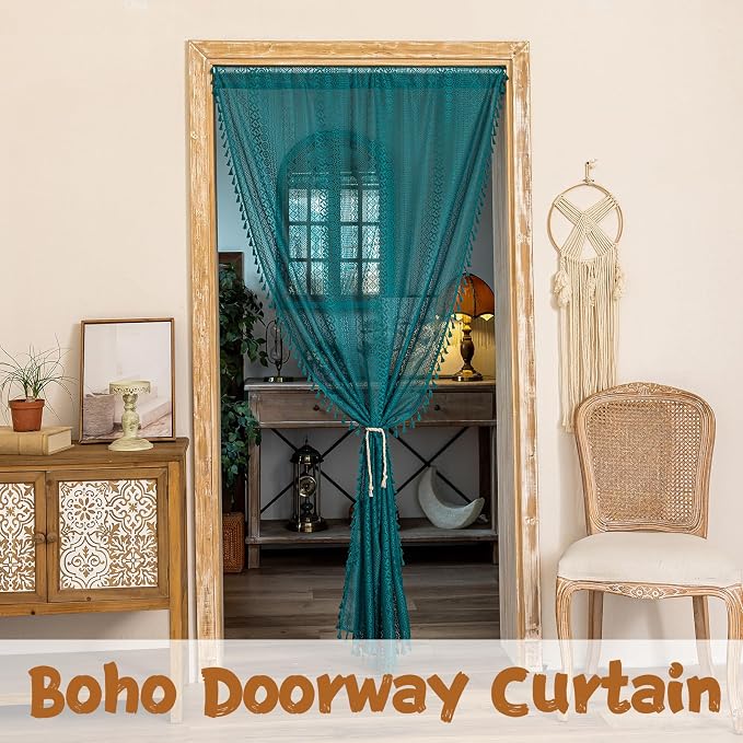 Sutuo Home Boho Sheer Doorway Curtain - Image 2