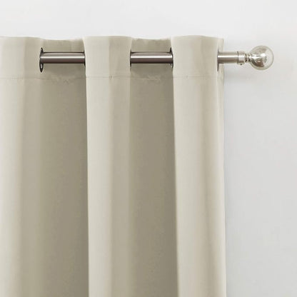 Light Beige Blackout Curtains 52 x 84 Inch Long Beige Curtains Set of 2 Panels - Image 8