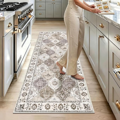 HEBE Hallway Runner Rug 2'x5', Washable Non Slip Kitchen Rug Runner | Soft Boho - Image 9
