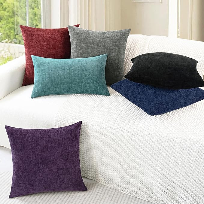 CaliTime Decorative Couch Throw Pillow Covers 20 X 12 Inches Burgundy | Pack of - Image 4