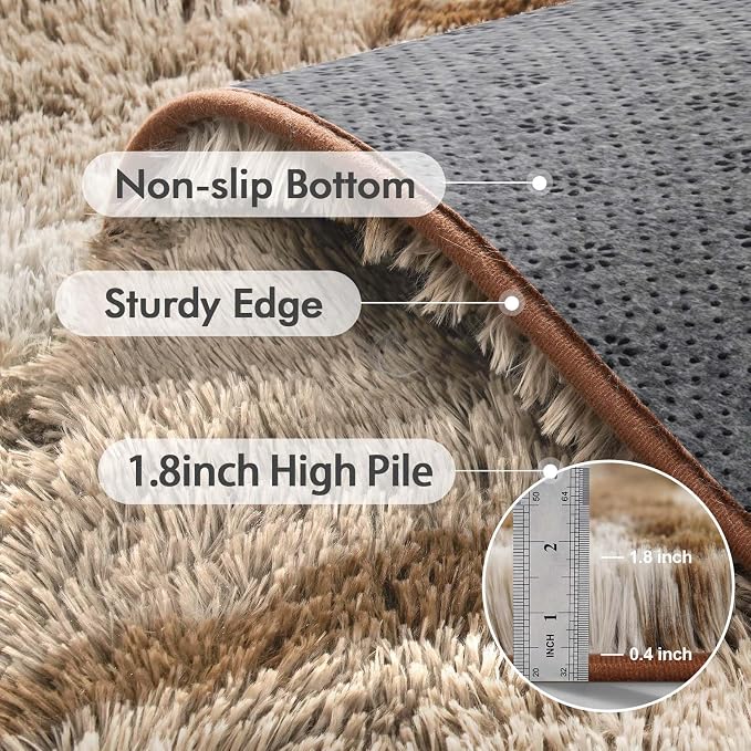 Area Rugs for Living Room, 5x7 Feet Soft Fluffy Shagg Plush Rug High Pile Large - Image 5