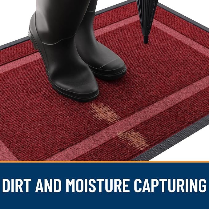 OLANLY Front Door Mat Outside 29.5x17, All-Season Heavy-Duty Rubber Doormat | - Image 6