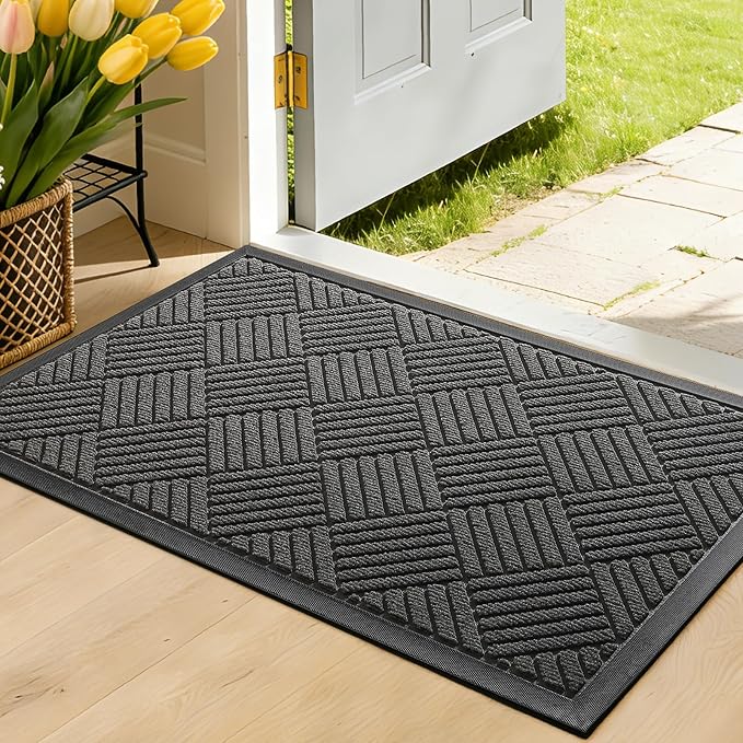 Front Door Mat, Heavy Duty Waterproof Doormat 29.5"x17", Stain Fade Resistant by WELDUN%E2%80%94IdealChoiceforHome