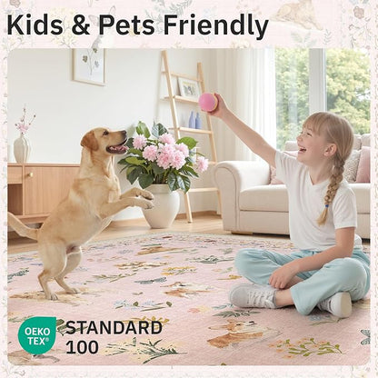 Soalmost 2x3 Dog Rugs for Entryway, Washable Door Mat Animal Soft Rug Pink | - Image 7