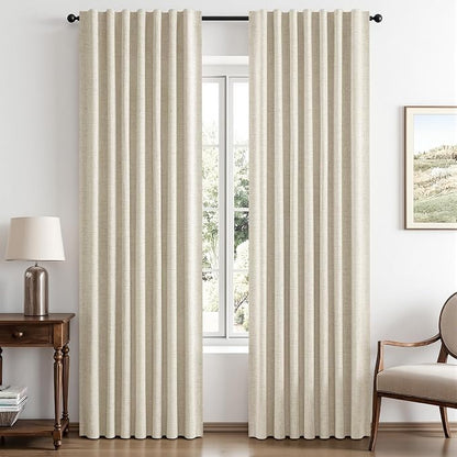 MIULEE 100% Blackout Linen Curtains by MIULEE