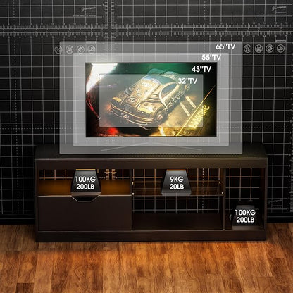 JUMMICO TV Stand, Entertainment Center LED Gaming TV Stand - Image 6