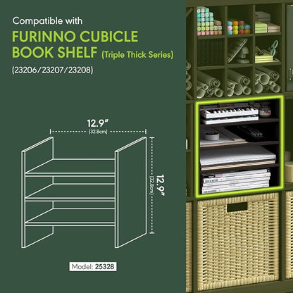 Furinno Cubicle Cube Insert, 3-Shelf Cube Organizer, 3-Tier Shelf Accessory - Image 3