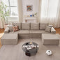 140" Sectional Cloud Couch for Living Room, Modular Floor Deep-Seat Sofa by Lakifun