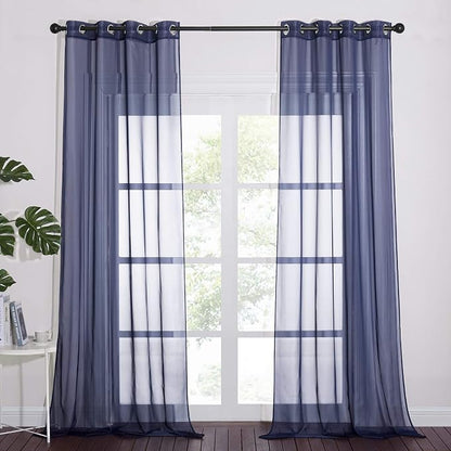 NICETOWN Dark Blue Sheer Curtains by NICETOWN