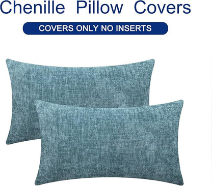 CaliTime Decorative Couch Throw Pillow Covers 26 X 16 Inches Smoke Blue | Pack - Image 6
