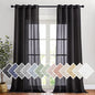 NICETOWN Classic Linen Weave Flax Sheer Window Curtains, Grommet Translucent by NICETOWN