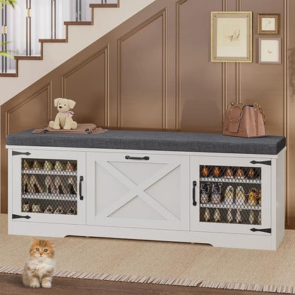 UPOSOJA Farmhouse Storage Bench - Image 7