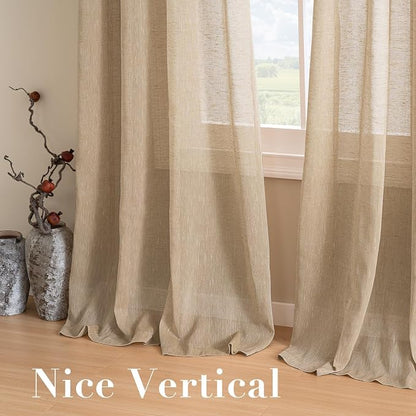 H.VERSAILTEX Natural Linen Rich Quality Curtain Semi-Sheer Privacy Protection - Image 7