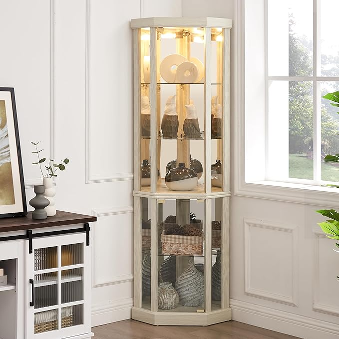 Glass Corner Display Cabinet by NALLBEIRRAA