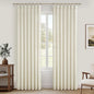 PleatedDrapes 86 Inch Cream Beige Thick Natural Linen Curtains by PleatedDrapes