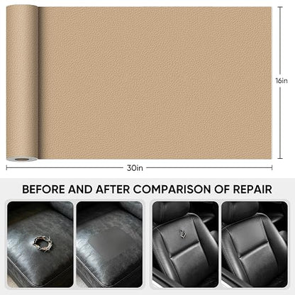 Leather Repair Tape, 16 x 30 Inches Self Adhesive Leather Repair Patch，Leather - Image 2