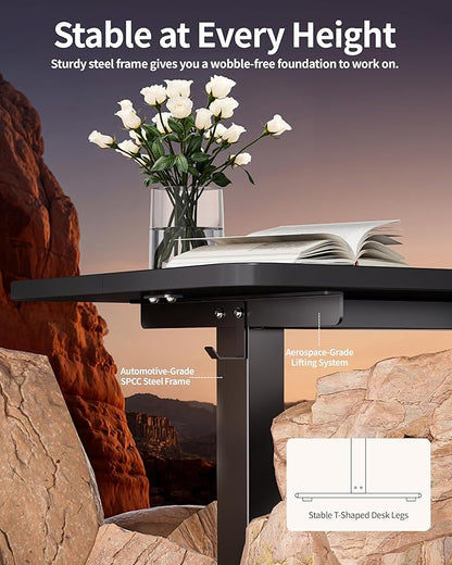 BIZUM Electric Standing Desk 60 x 24 Inch Computer Desk-Gaming Desk Black Home - Image 6