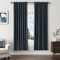 Vintage Blue 100% Blackout Linen Curtains 72 Inch Length 2 Panels Set by Guken