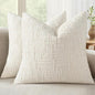 MIULEE Chenille Textured Euro Throw Pillow Covers Cream White 26x26 | Set of 2 by MIULEE