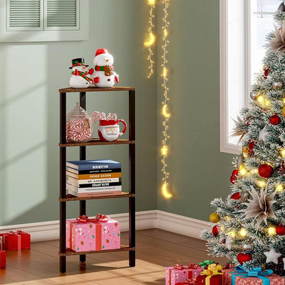 TUTOTAK Corner Shelf, 4-Tier Corner Bookshelf - Image 3