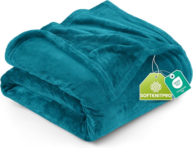 Utopia Bedding Soft Fleece Bed Blanket King Size Turquoise | Microfiber Plush by UTOPIABEDDING