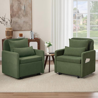 Iroomy 5-Level Adjustable Convertible Sleeper Chair Set of 2, 3-in-1 87'' Long - Image 3