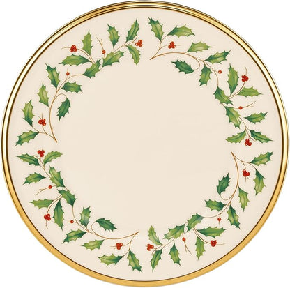 Lenox 897083 Holiday Dinnerware Salad Plates, Set of 4, Red & Green, Christmas, Hosting