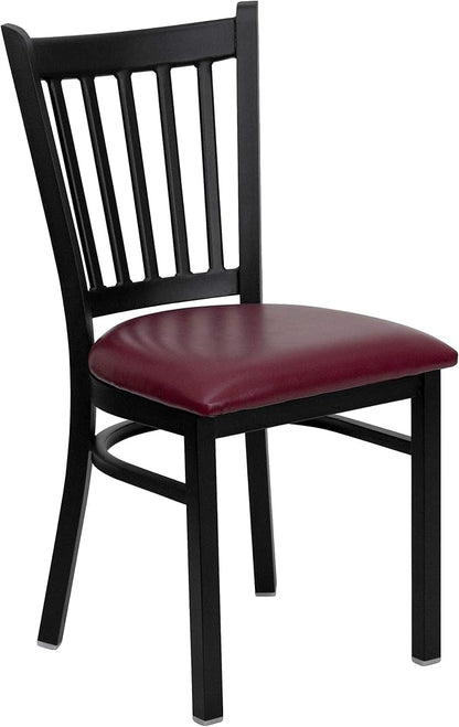 Flash Furniture 2 Pack HERCULES Series Black Vertical Back Metal Restaurant - Image 8