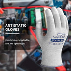JDL ESD Work Gloves, Anti-Static Gloves for PC Building, 12 pairs, Computer Installation & Repair, High Resistance Carbon Fiber Gloves, Large