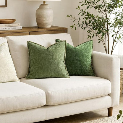 MIULEE Decorative Couch Throw Pillow Covers 22x22 Inch Sage Green 2 Pack | - Image 4