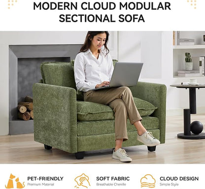 WUTUTUEE 41'' Modern Chenille Oversized Chair, Upholstered Accent Living Room - Image 6
