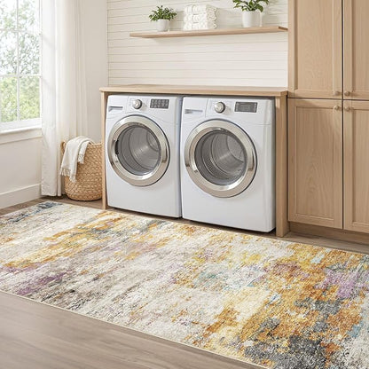 LOONGRUG Runner Rug 3x8 Washable Non-Slip Kitchen Neutral Modern Rug | Abstract - Image 7