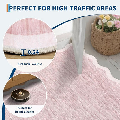 GarveeHome Scalloped Washable Area Rugs 8x10 Rugs - Image 6