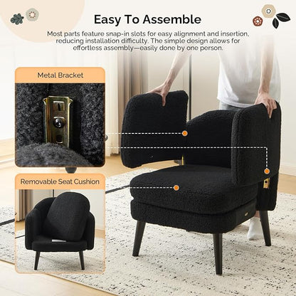 VINGLI 30.3" Wide Modern Barrel Accent Armchairs Set of 2 - Image 5