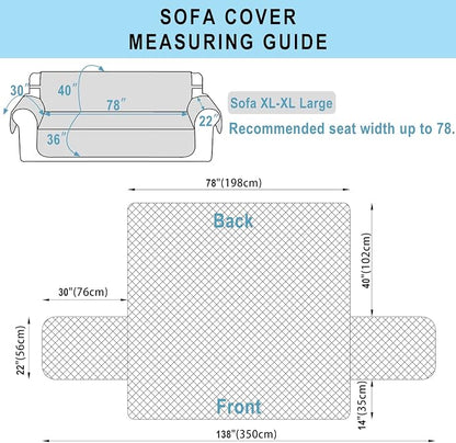 Reversible Oversized Sofa Covers, XL Sofa, Huntergreen/Sage | Couch Cover - Image 7