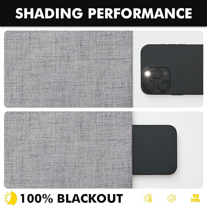 MIULEE 100% Blackout Linen Curtains 42 x 96 Inch Glacier Gray 2 Panels | - Image 7