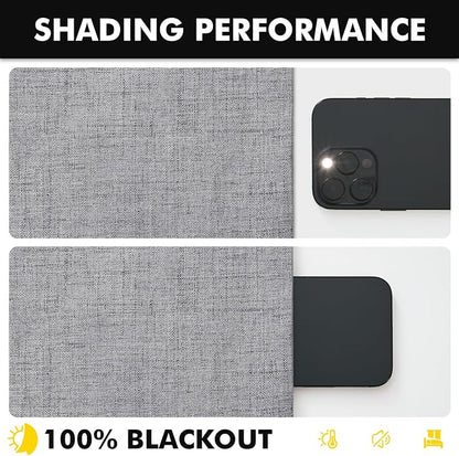 MIULEE 100% Blackout Linen Curtains 42 x 96 Inch Glacier Gray 2 Panels | - Image 7