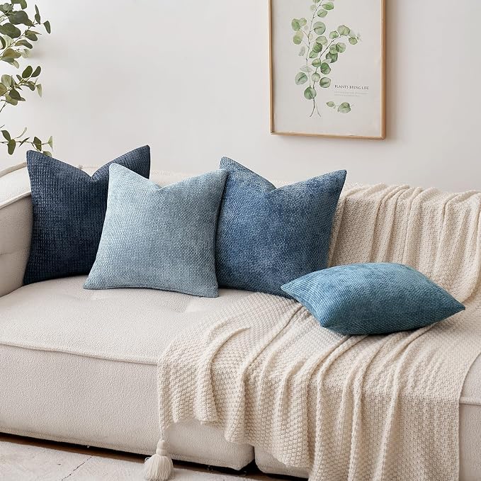 MIULEE Decorative Couch Throw Pillow Covers 20x20 Inch Coastal Blue 2 Pack | - Image 3