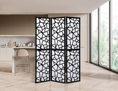 GTU Furniture Japanese Style 3 Panels Wood Shoji Room Divider Screen Oriental - Image 2