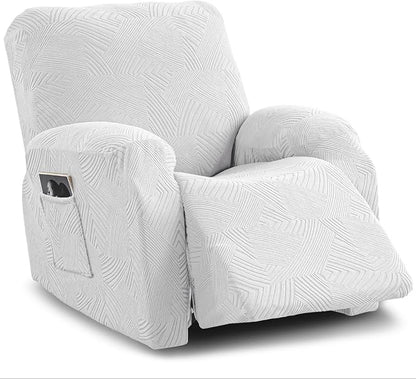 Recliner Chair Covers, 4-Piece Stretch Geometric Strokes Jacquard Reclining by Unknown