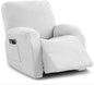 Oversized Recliner Chair Covers, 4-Piece Stretch Geometric Strokes Jacquard by Unknown