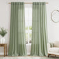 Light Sage Linen Curtains 100 Inches Long by Nanspring