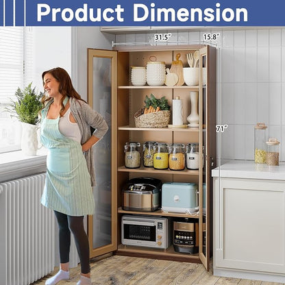Display Cabinet with Glass Doors, Display Case Cabinet - Image 3