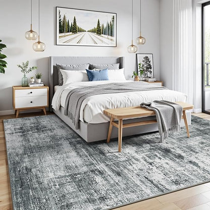 9x12 Area Rug for Living Room, Abstract Washable Non-Slip Large Rugs, Dining - Image 2