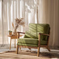 VINGLI Solid Wood Wide Armrests Accent Chair, Upholstered Mid Century Modern by VINGLI