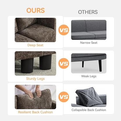 WUTUTUEE 58'' Modular Sectional Loveseat Sofa - Image 5