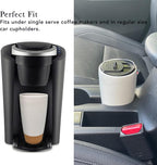 Mora Double Wall Ceramic Coffee Travel Mug with Lid, 14 oz, Portable, Microwave, Dishwasher Safe, Insulated Reusable Tall Cup, Splash Resistant Lid - To Go Tumbler for Car Cup Holder, Overcast Grey