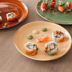 Mora Ceramic Helix Swirl Salad Plates Set of 6, 8in Spiral Porcelain Dish for Kitchen, Small Dinner, Lunch, Appetizer, Dessert, etc - Dishwasher, Microwave, Freezer, Oven Safe Dishware - Earth Colors